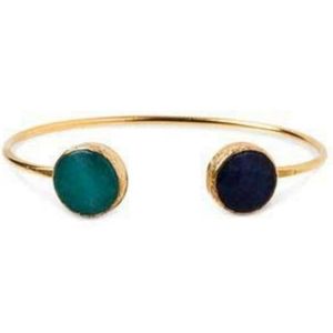 Gold Tone Gem Cuff Bracelet